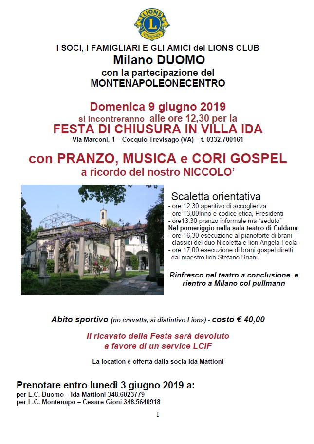 Evento 9 giugno