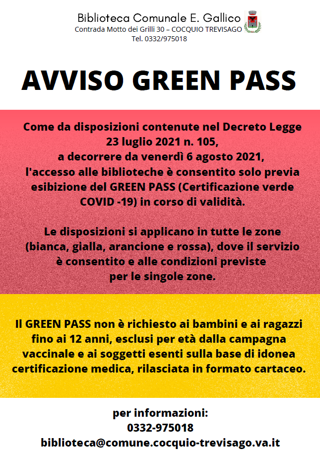 Green pass Biblioteca