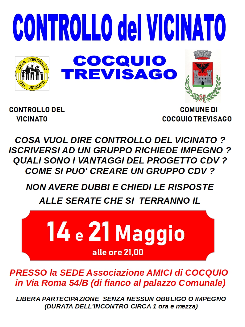 INCONTRI MAGGIO 2019