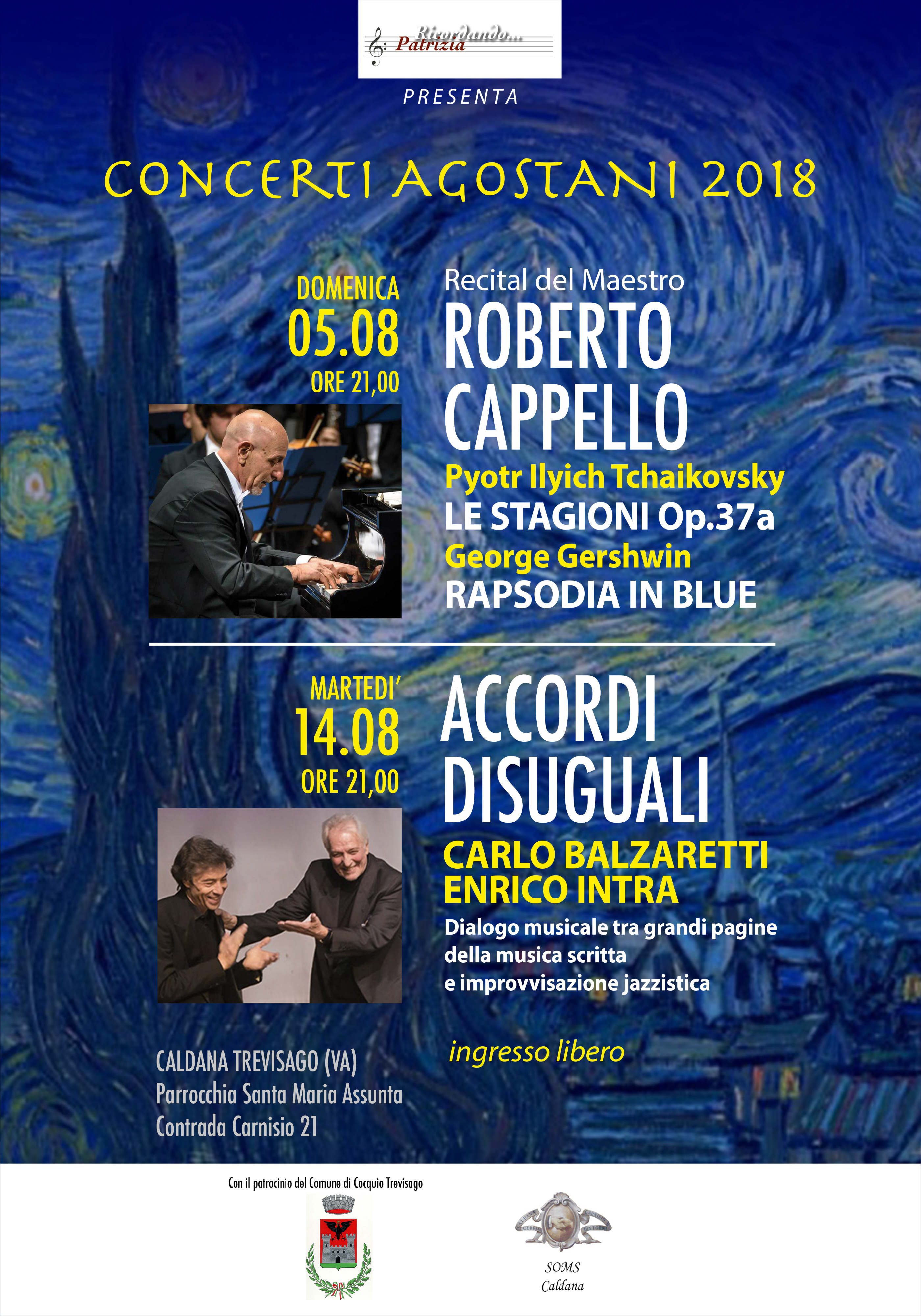 Volantino concerti agosto 2018